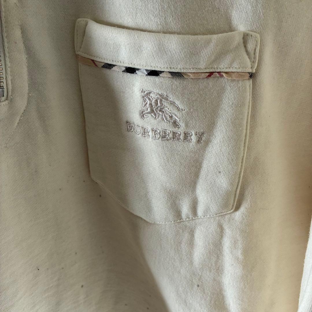 90sBurberryバーバリーハーフジップスウェットトレーナーノバチェックsm