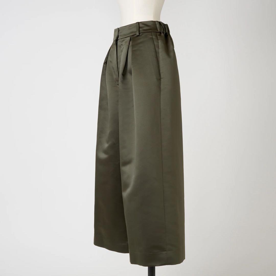 heveヘイブ　オリーブグリーン ガウチョパンツ タック入り