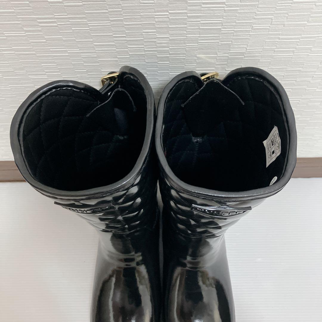 未使用級 HUNTER レインブーツ リファインドグロスキルト UK5