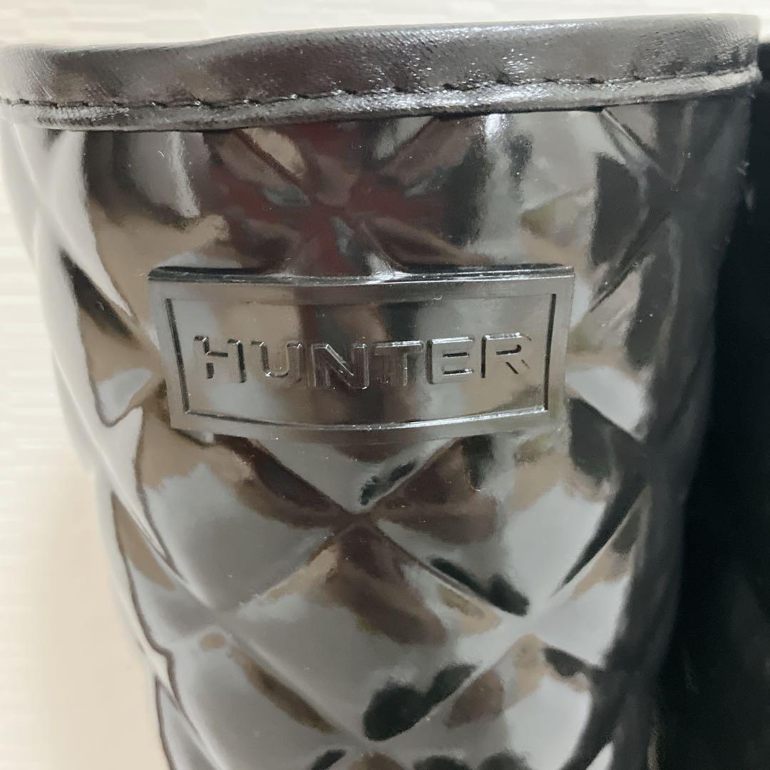未使用級 HUNTER レインブーツ リファインドグロスキルト UK5