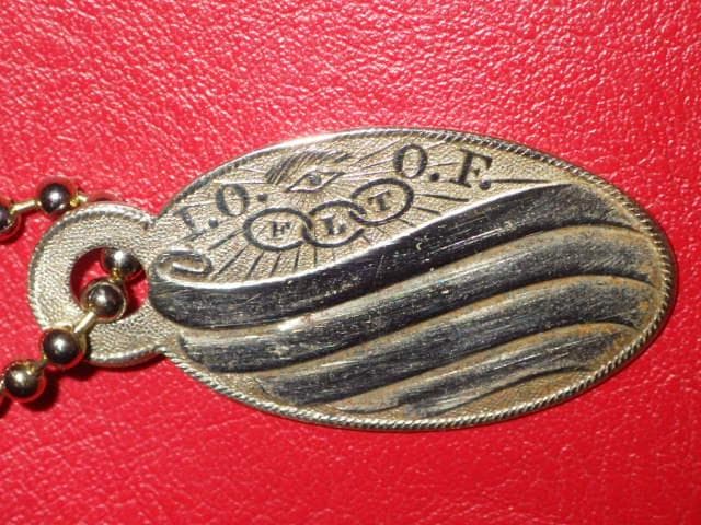 20'S★オッドフェローズ★ビンテージ★タグ★9★キーホルダー★フリーメイソン