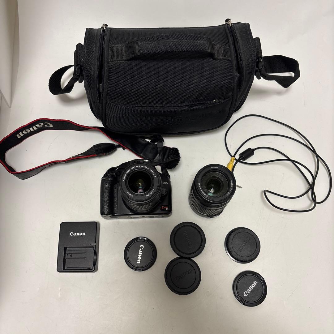 Canon EOS Kiss X2 デジタル一眼レフ レンズ2点 充電器