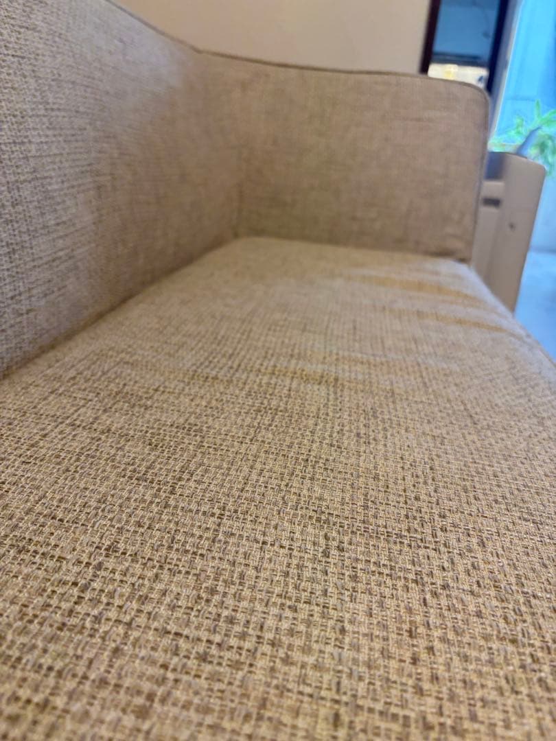 ベージュ 2人掛け　カウチソファ
