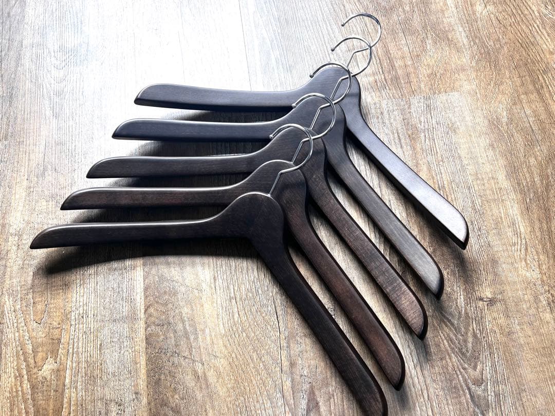 中田ハンガー 5本セット SET-02 スモークブラウン【中田工芸製】