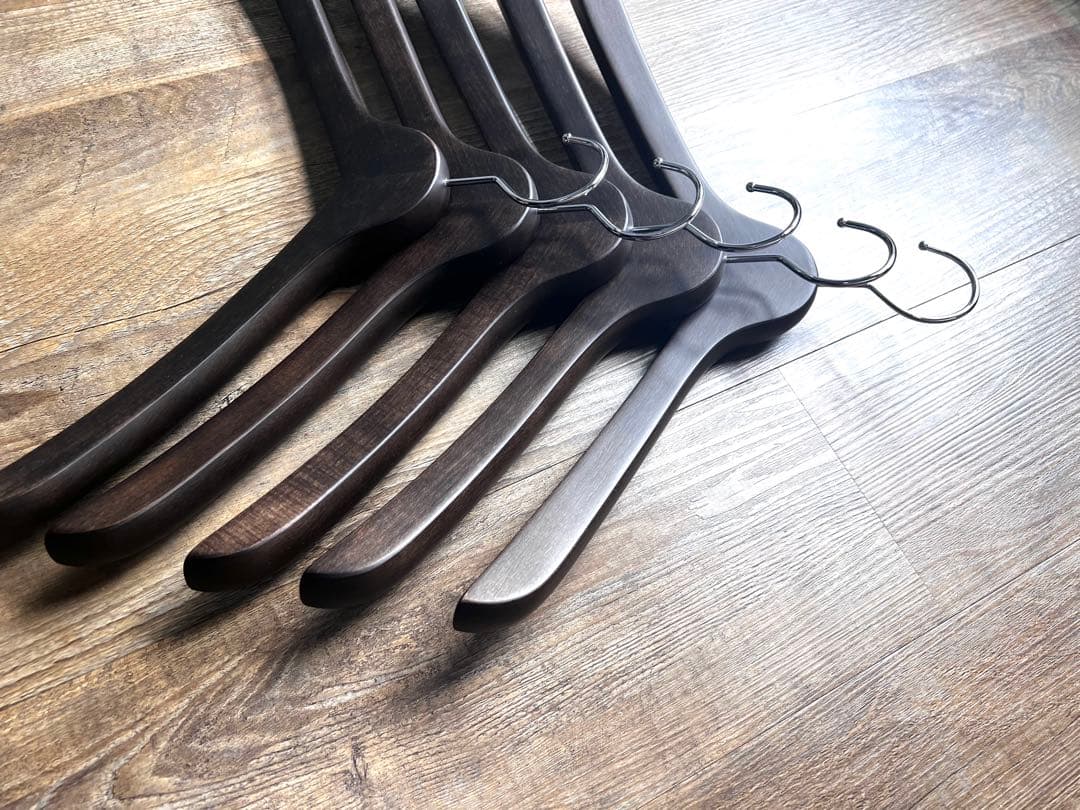 中田ハンガー 5本セット SET-02 スモークブラウン【中田工芸製】