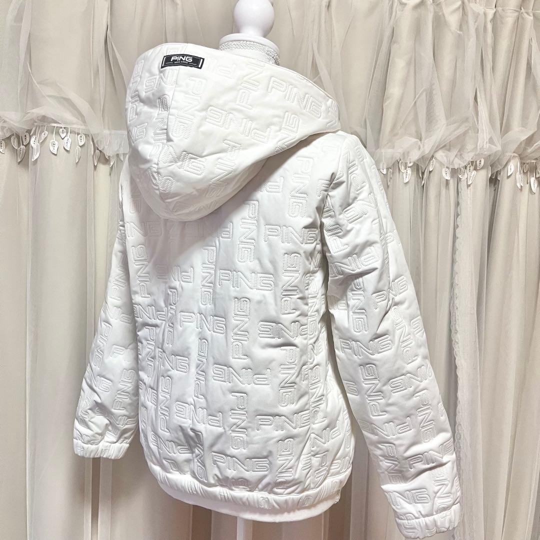 新品 PING レディースジャケット ホワイト防風撥水 中綿ブルゾン ダウン