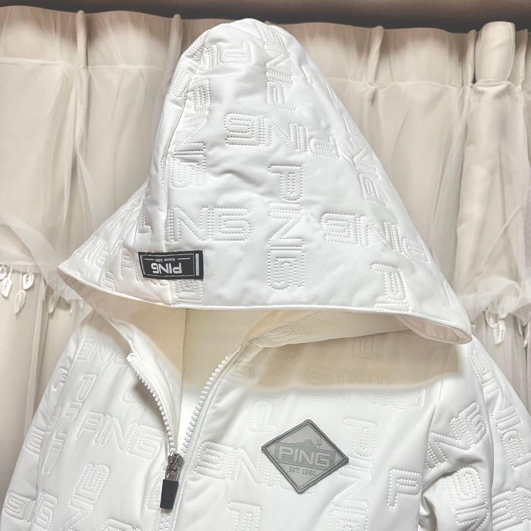 新品 PING レディースジャケット ホワイト防風撥水 中綿ブルゾン ダウン