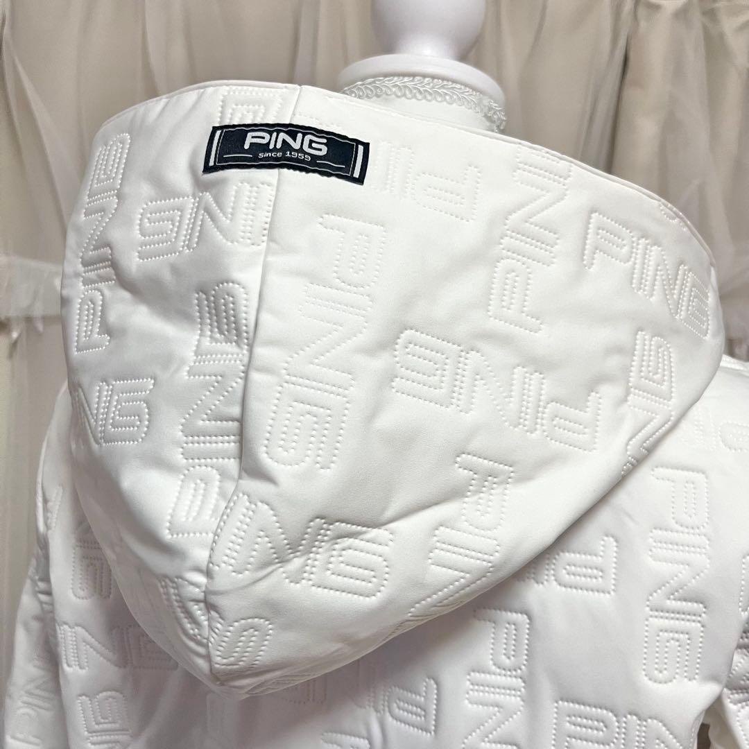 新品 PING レディースジャケット ホワイト防風撥水 中綿ブルゾン ダウン