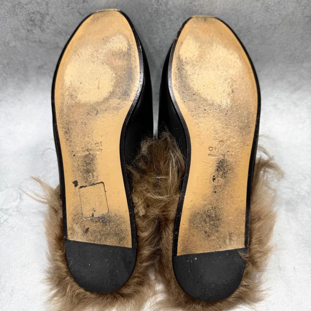 GUCCI グッチ レディース ミュール プリンスタウン ホースビット ファー