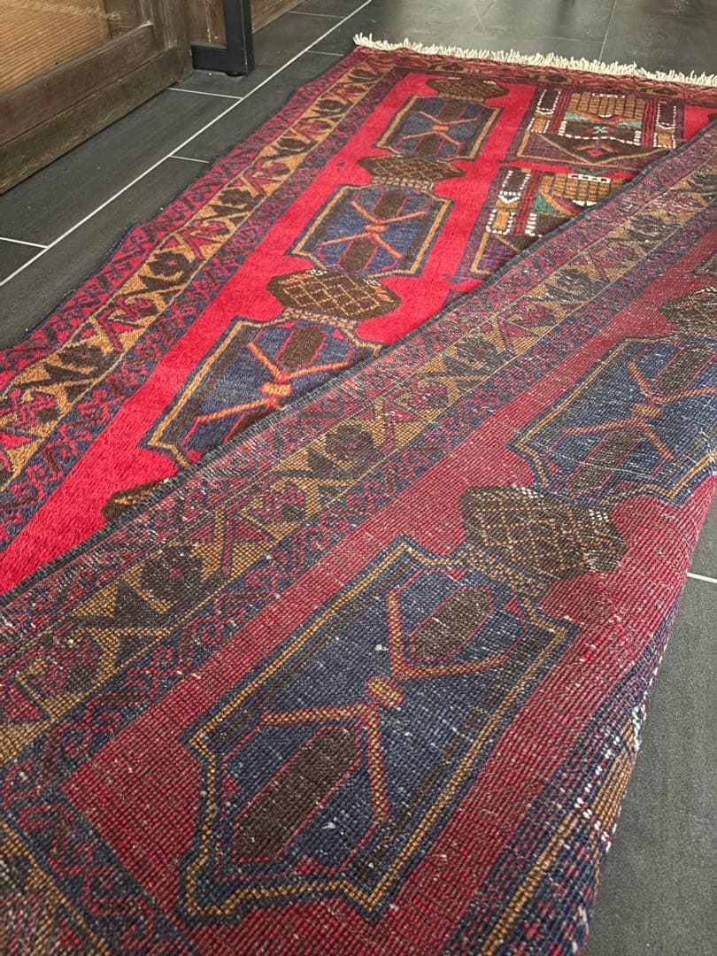ビンテージラグ　伝統的　ウールラグ　アフガニスタン