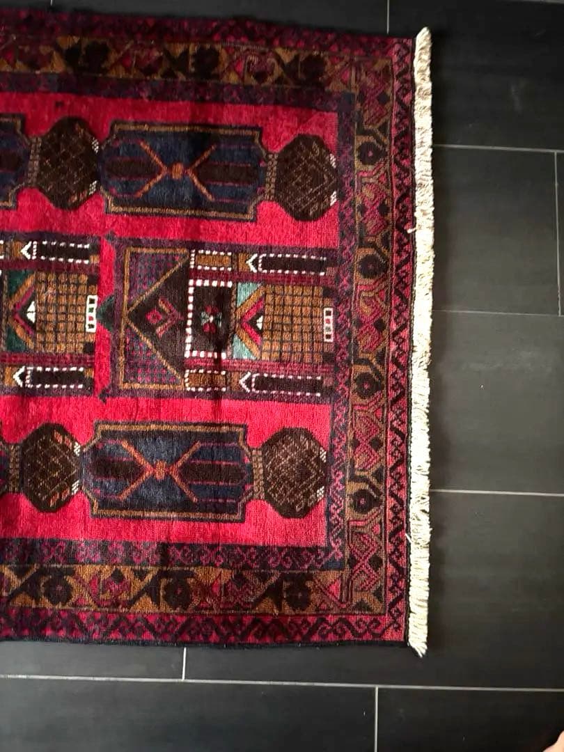 ビンテージラグ　伝統的　ウールラグ　アフガニスタン