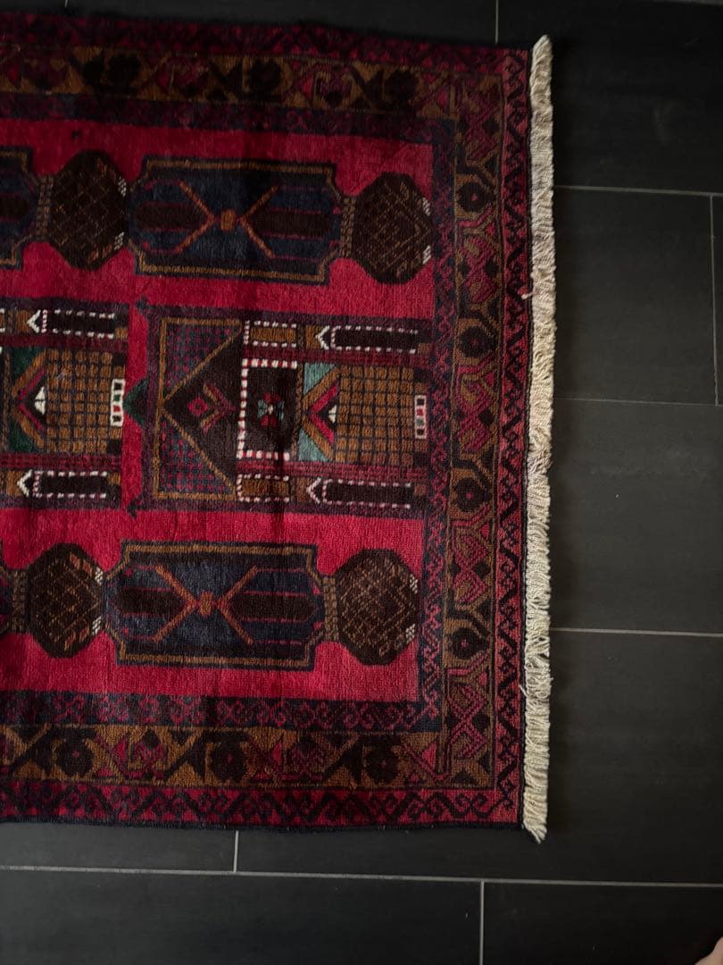ビンテージラグ　伝統的　ウールラグ　アフガニスタン