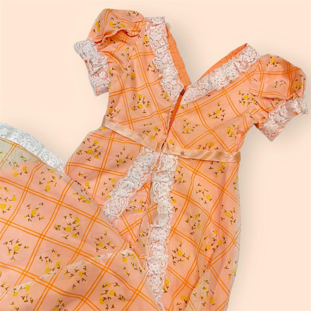 希少 ヴィンテージ 花柄 シアードレス 70年代 GUNNESAX風