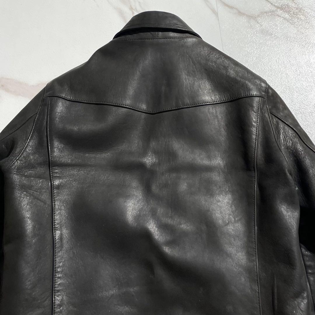 入手困難✨ ロストコントロール レザージャケット 羊革 チェック柄 ブラック