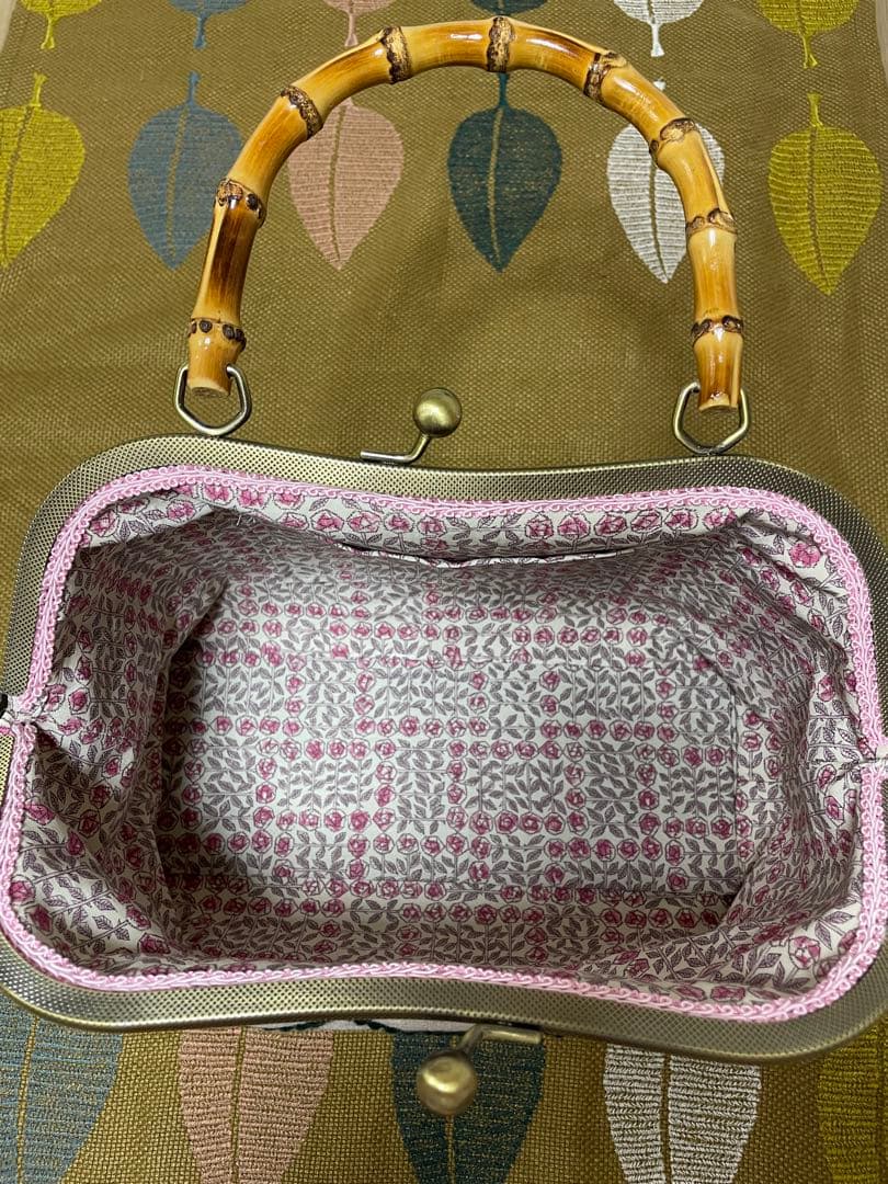 ミナペルホネン＊バンブーがま口バッグ