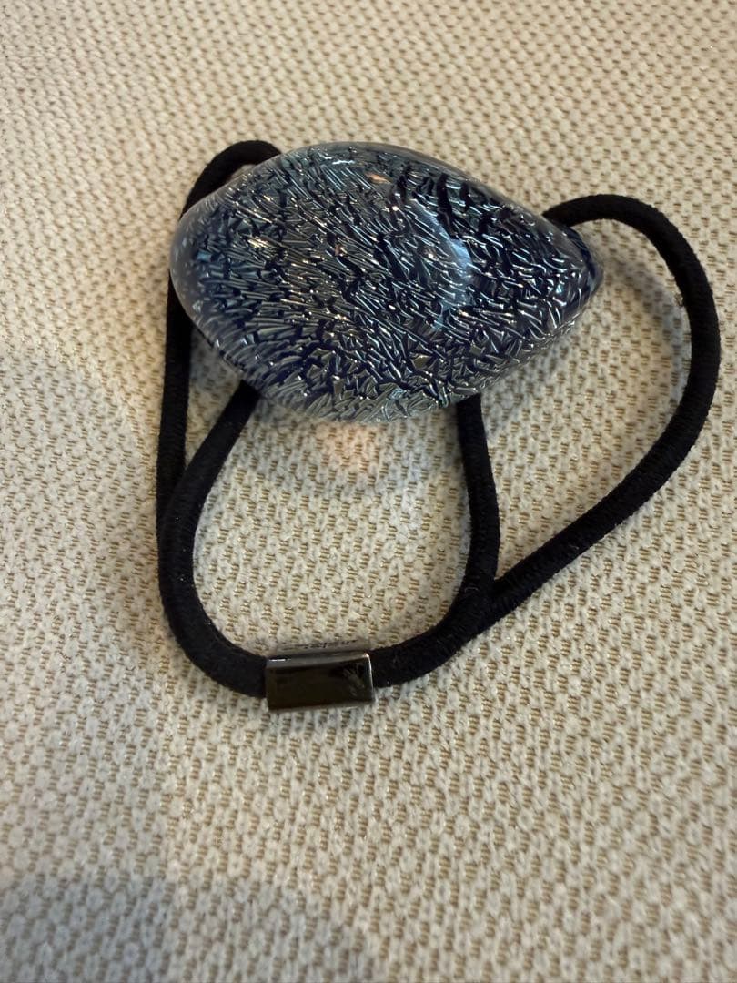 コレットマルーフ・グラスポニー・ブルー・シルバー箔