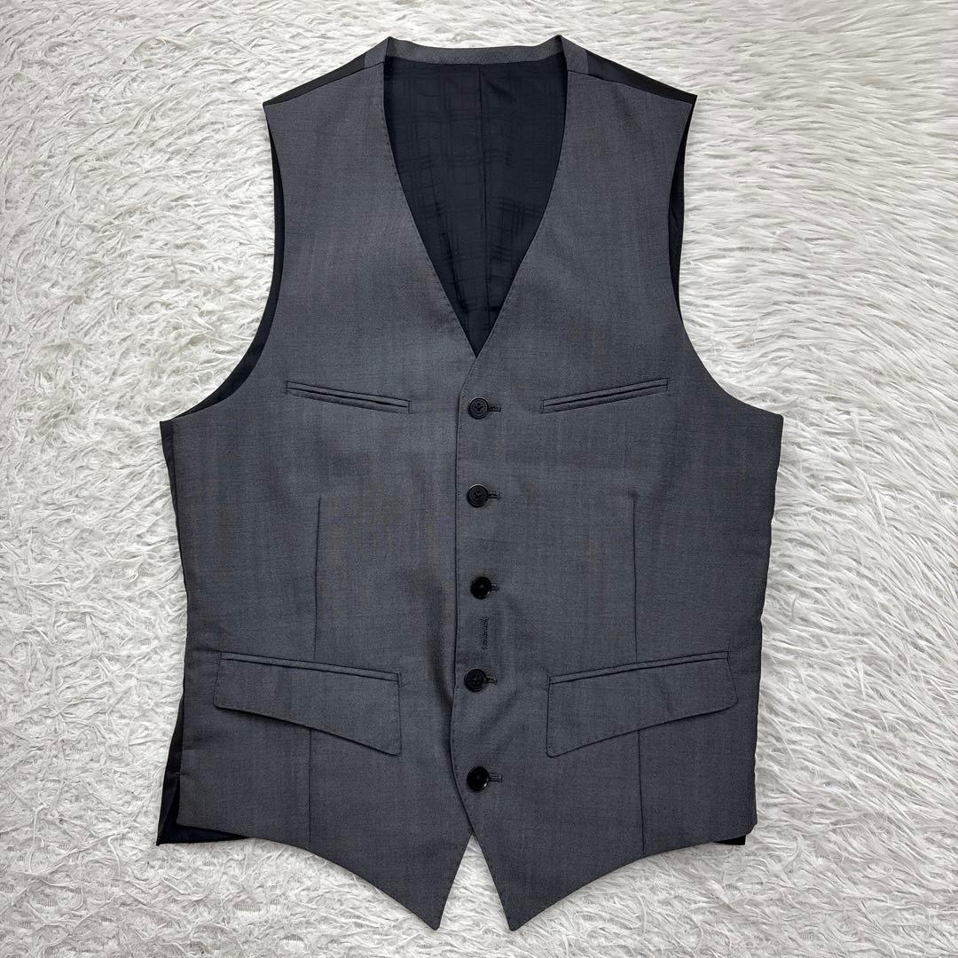 バーバリーブラックレーベル スリーピース スーツ 背抜き シルク