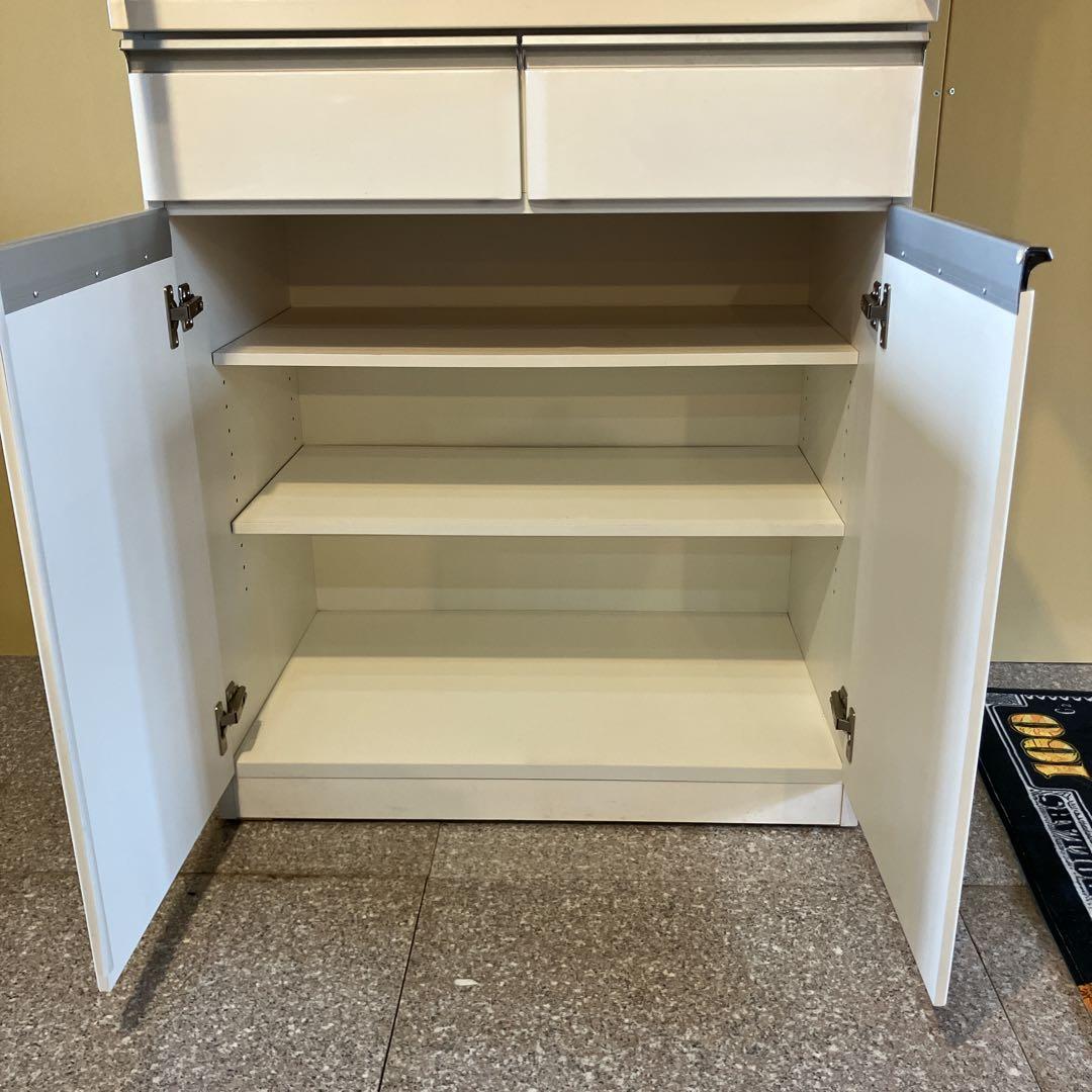 送料込み❗️ニトリ　キッチンボード　食器棚　キッチン収納　幅80cm 棚高さ調整可