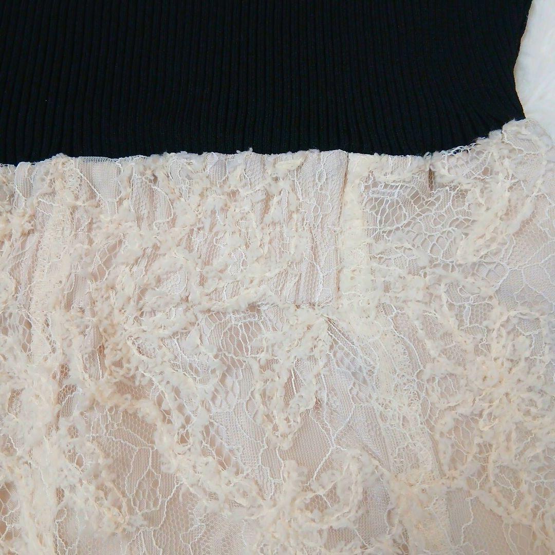 新品未使用タグ付　ジルバイジルスチュアート長袖ニットレースワンピースベルト付　M