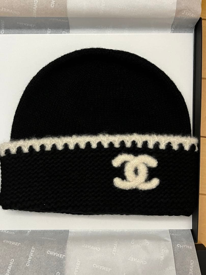 シャネル　ニット帽　ブラック　新品未使用