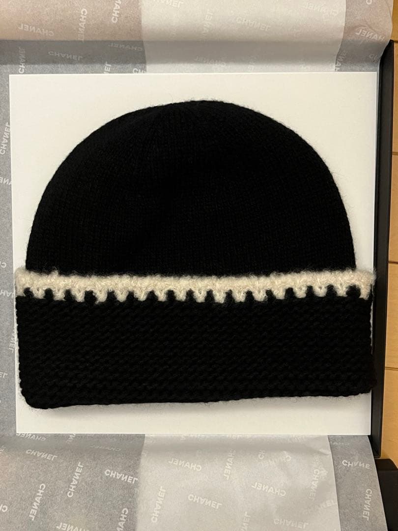 シャネル　ニット帽　ブラック　新品未使用