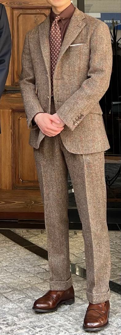 ハリスツイード スリーピース 極美品
