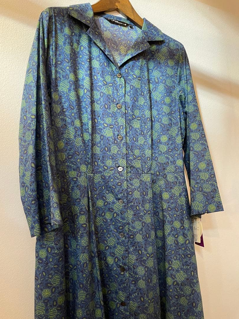 リバティワンピース M 青・緑