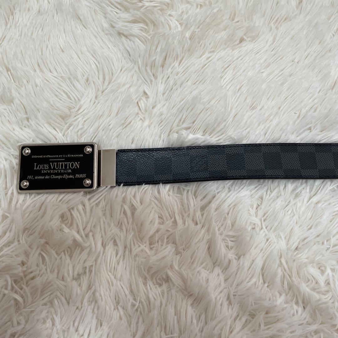 美品 ルイヴィトン ダミエ サンチュール アンヴァントゥール ベルト 黒 M