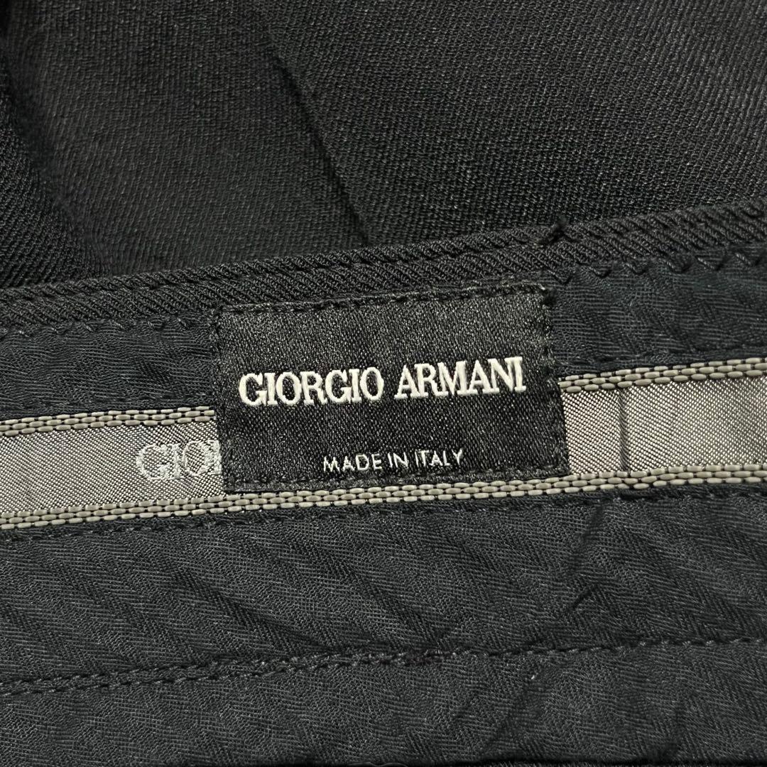 GIORGIO ARMANI レーヨン×ポリ ドレープ ワイドスラックス