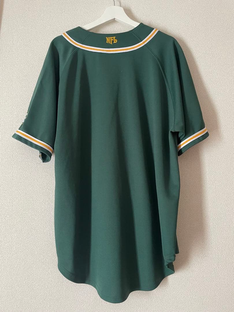 入手困難】NFLパッカーズビッグロゴ刺繍ベースボールシャツ一点物