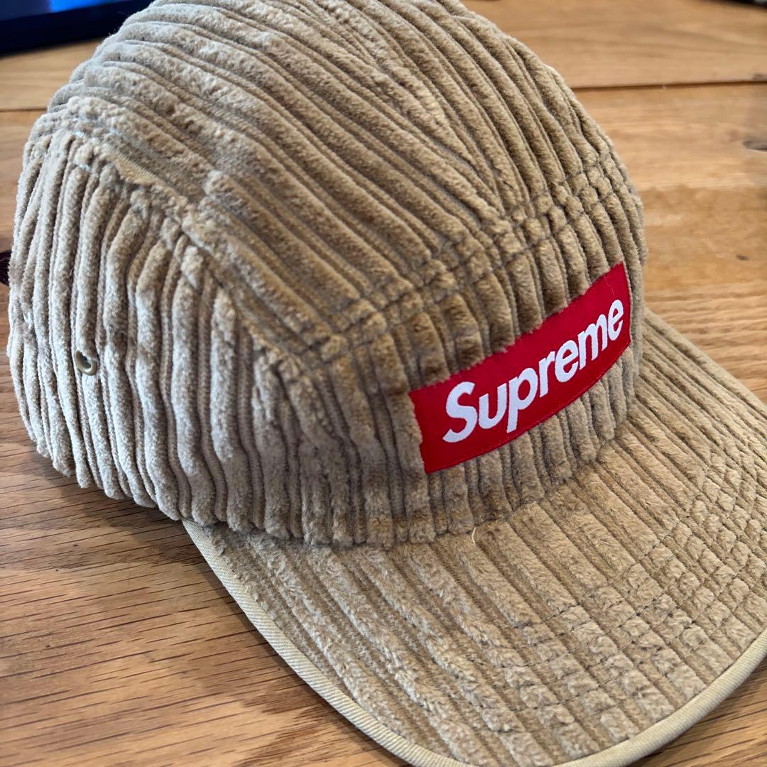 美品Supreme コーデュロイキャップ ベージュ