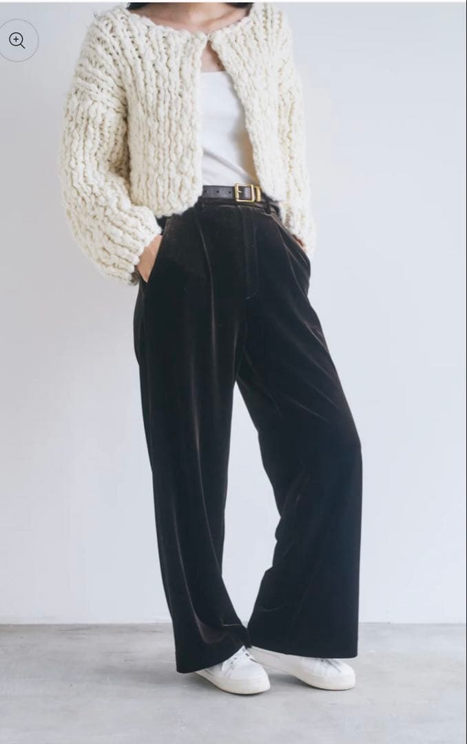 CONNSE ベロアイージーパンツ ブラウンSサイズ