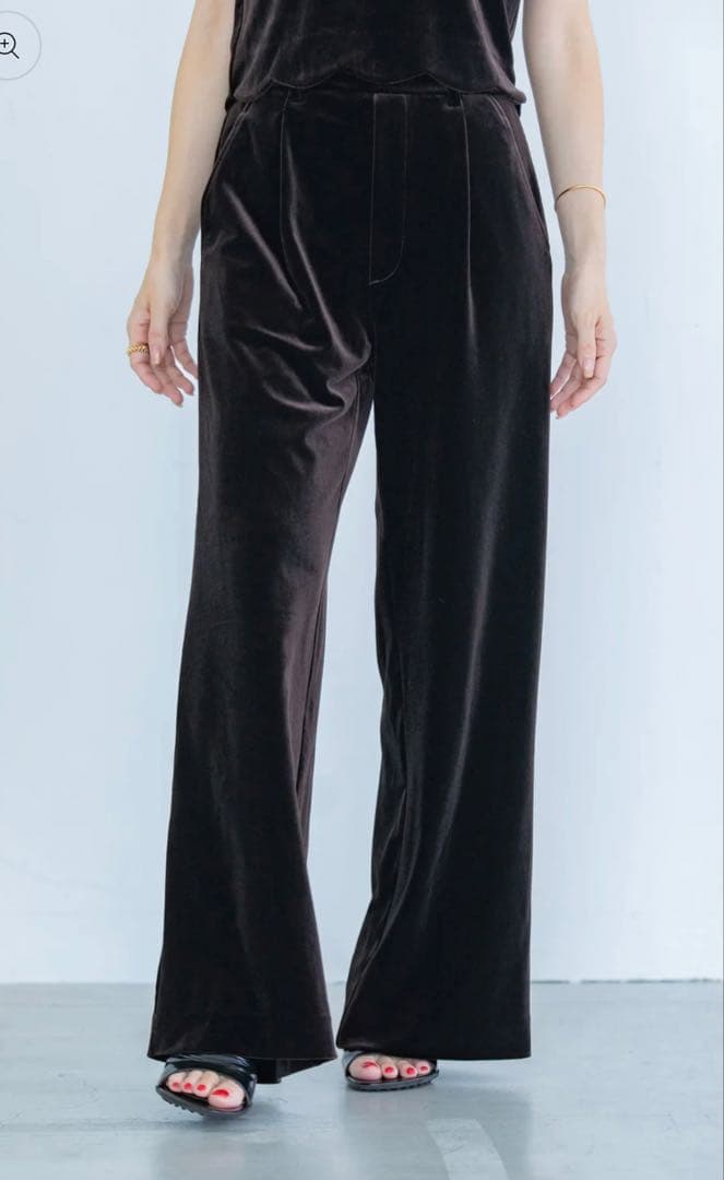 CONNSE ベロアイージーパンツ ブラウンSサイズ