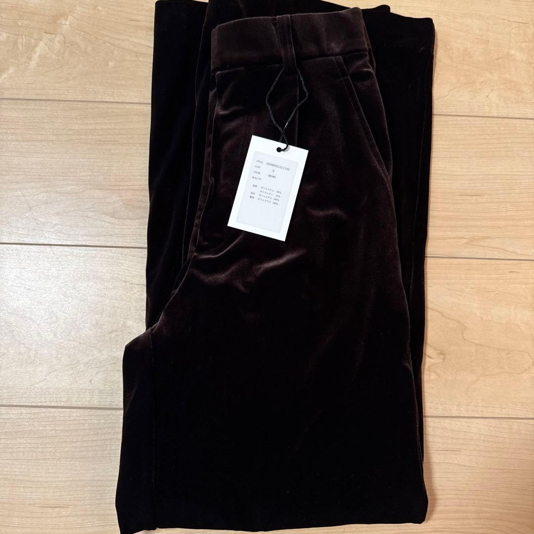 CONNSE ベロアイージーパンツ ブラウンSサイズ
