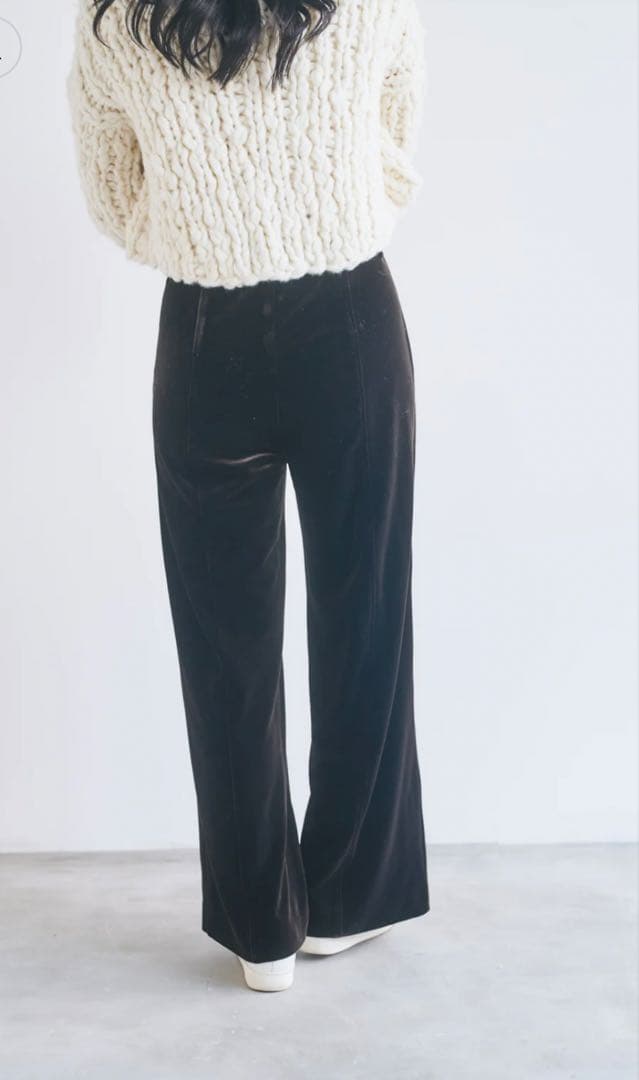 CONNSE ベロアイージーパンツ ブラウンSサイズ