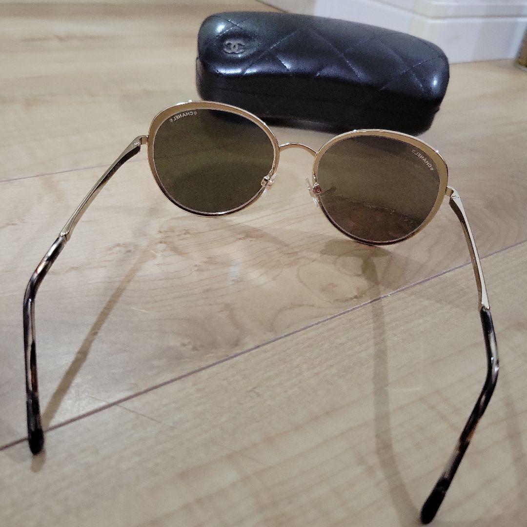 CHANEL ゴールドラウンドサングラス ケース付き
