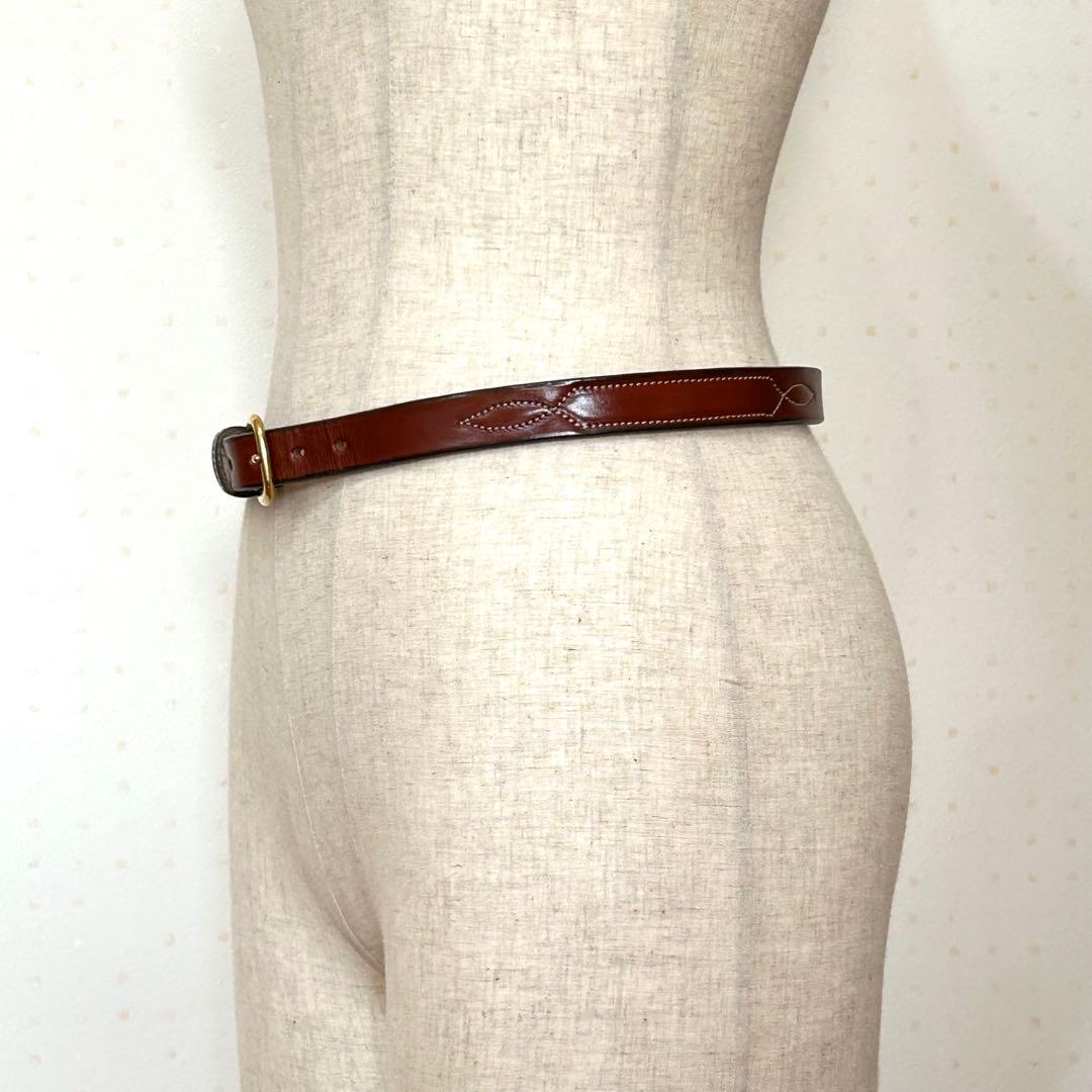 TORY LEATHER トリーレザー ウエスタンベルト ブラウン USA 28