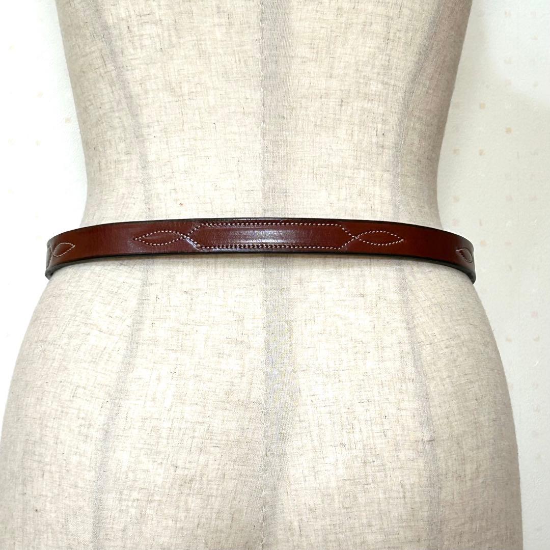 TORY LEATHER トリーレザー ウエスタンベルト ブラウン USA 28