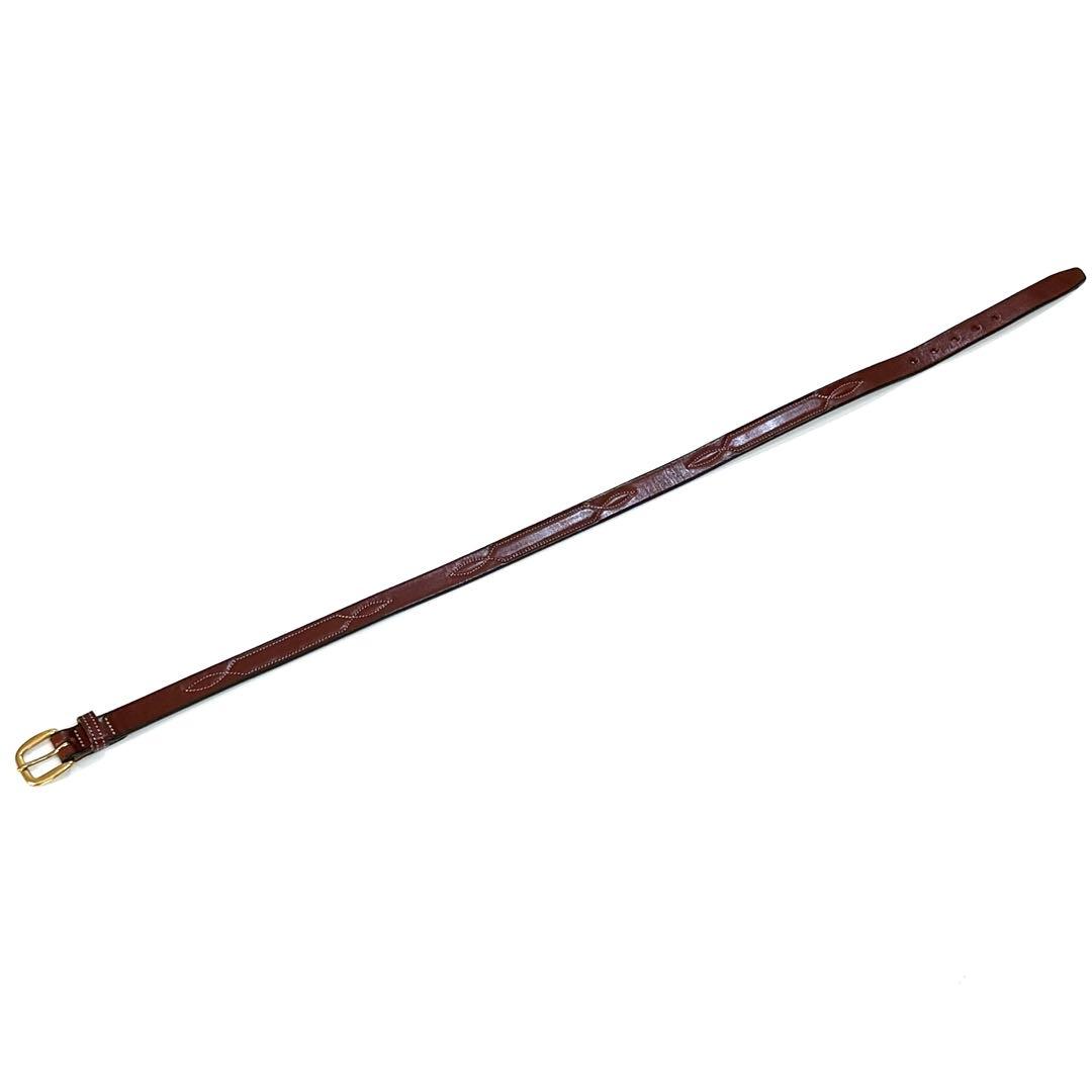 TORY LEATHER トリーレザー ウエスタンベルト ブラウン USA 28