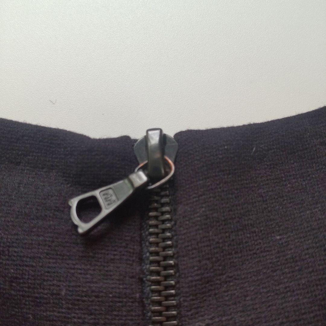 美品 ザロウ クルーネック バックジップ カットソー トップス ９分袖 ブラック