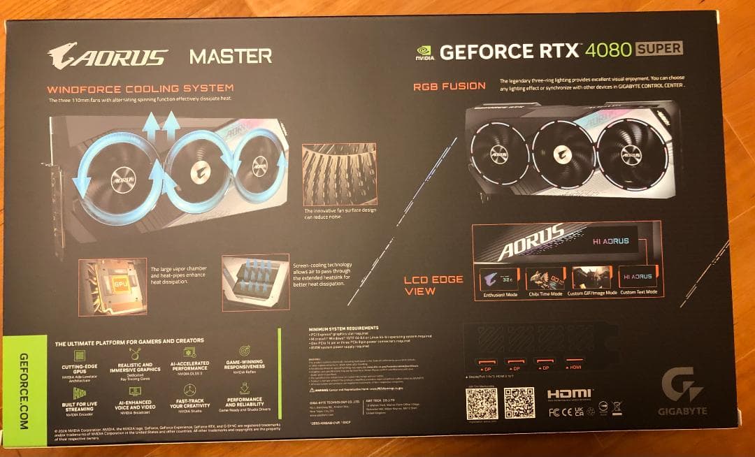 グラフィックボード・グラボ・ビデオカード AORUS RTX 4080 SUPER MASTER 16G