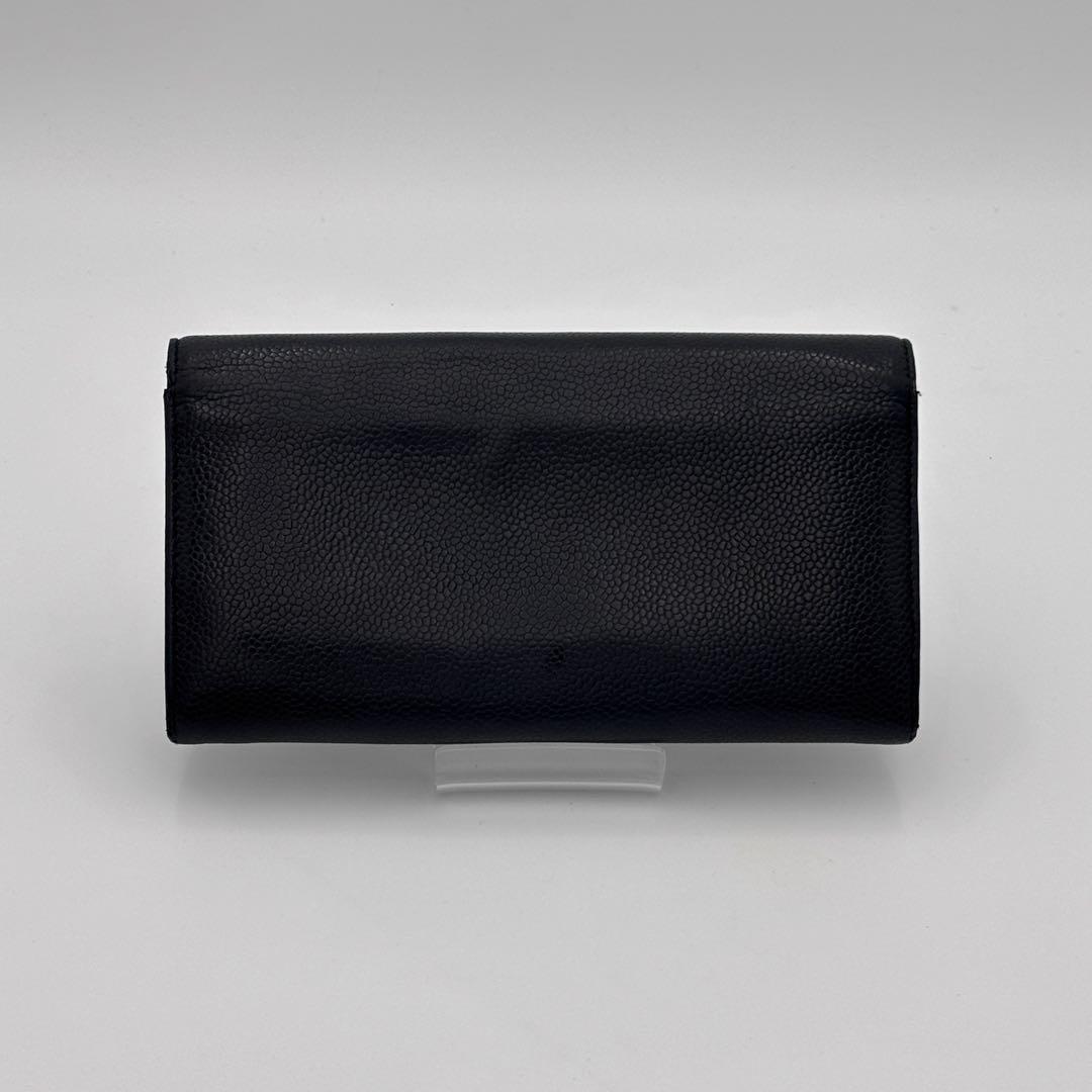 【美品】CHANEL ココマーク　キャビアスキン　ブラック 長財布