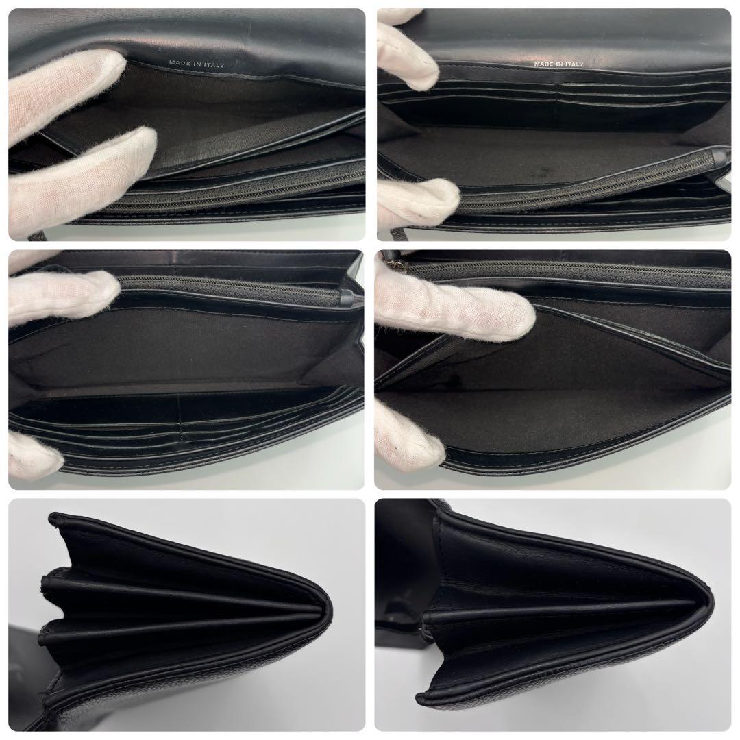 【美品】CHANEL ココマーク　キャビアスキン　ブラック 長財布