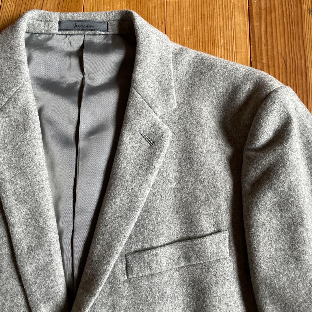 〝美品〟CKカルバンクライン☆ウールジャケット40ライトグレーメンズ