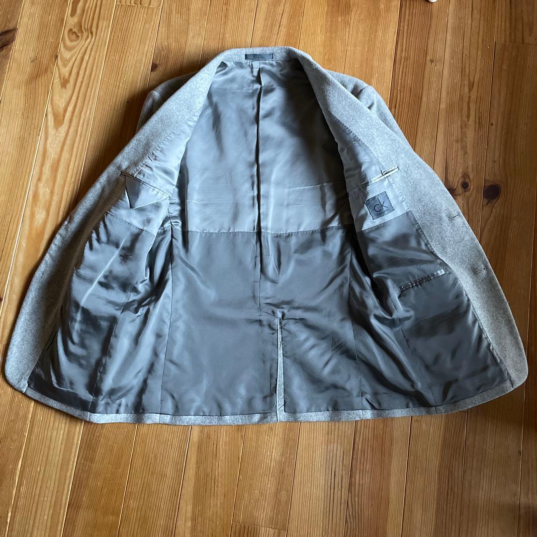 〝美品〟CKカルバンクライン☆ウールジャケット40ライトグレーメンズ