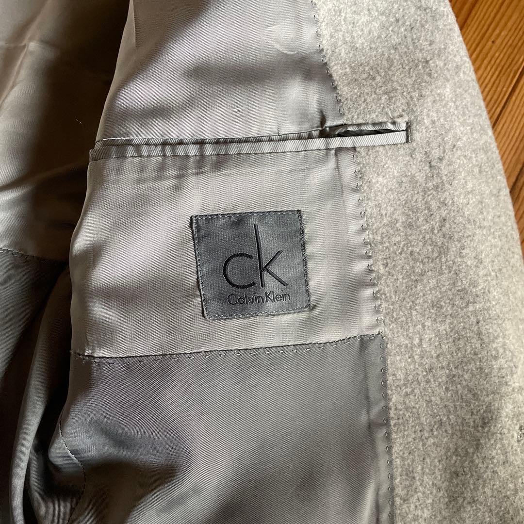 〝美品〟CKカルバンクライン☆ウールジャケット40ライトグレーメンズ