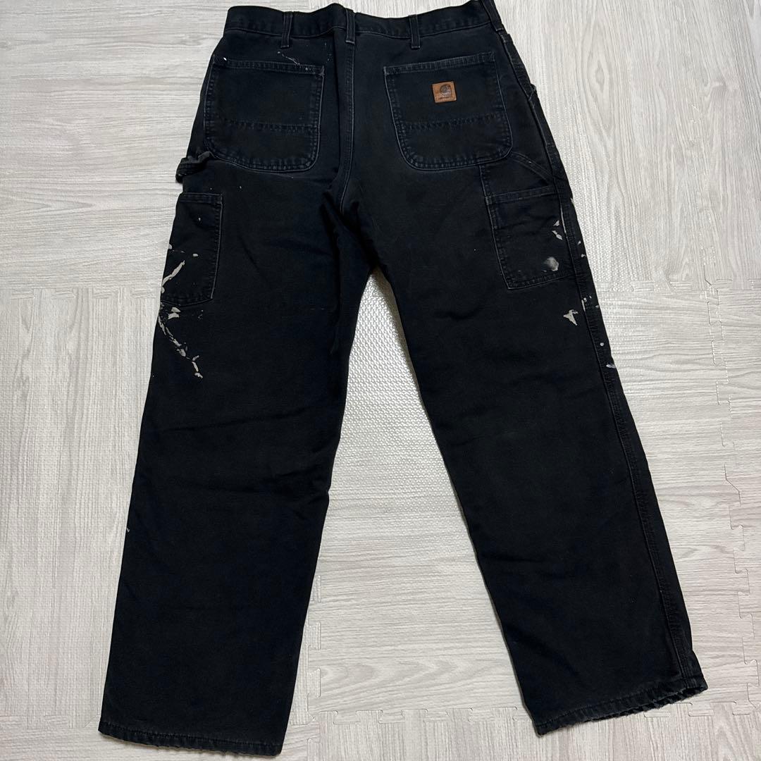 カーハート ダック地　ペインターパンツ　シングルニー　フェード　ワークパンツ