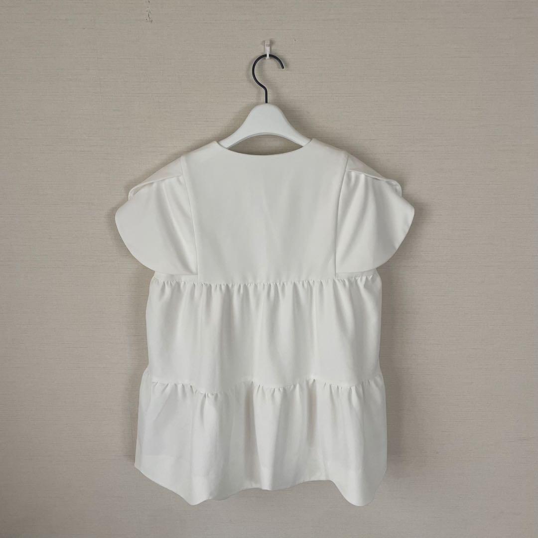 bitnabi ビンナビ　美人トップス ペタルスリーブ（ホワイト）　授乳服