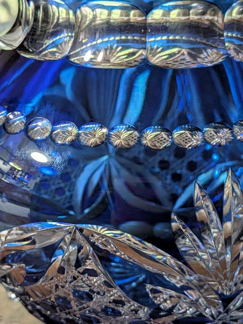 カガミクリスタル　江戸切子　花瓶　木村秋男