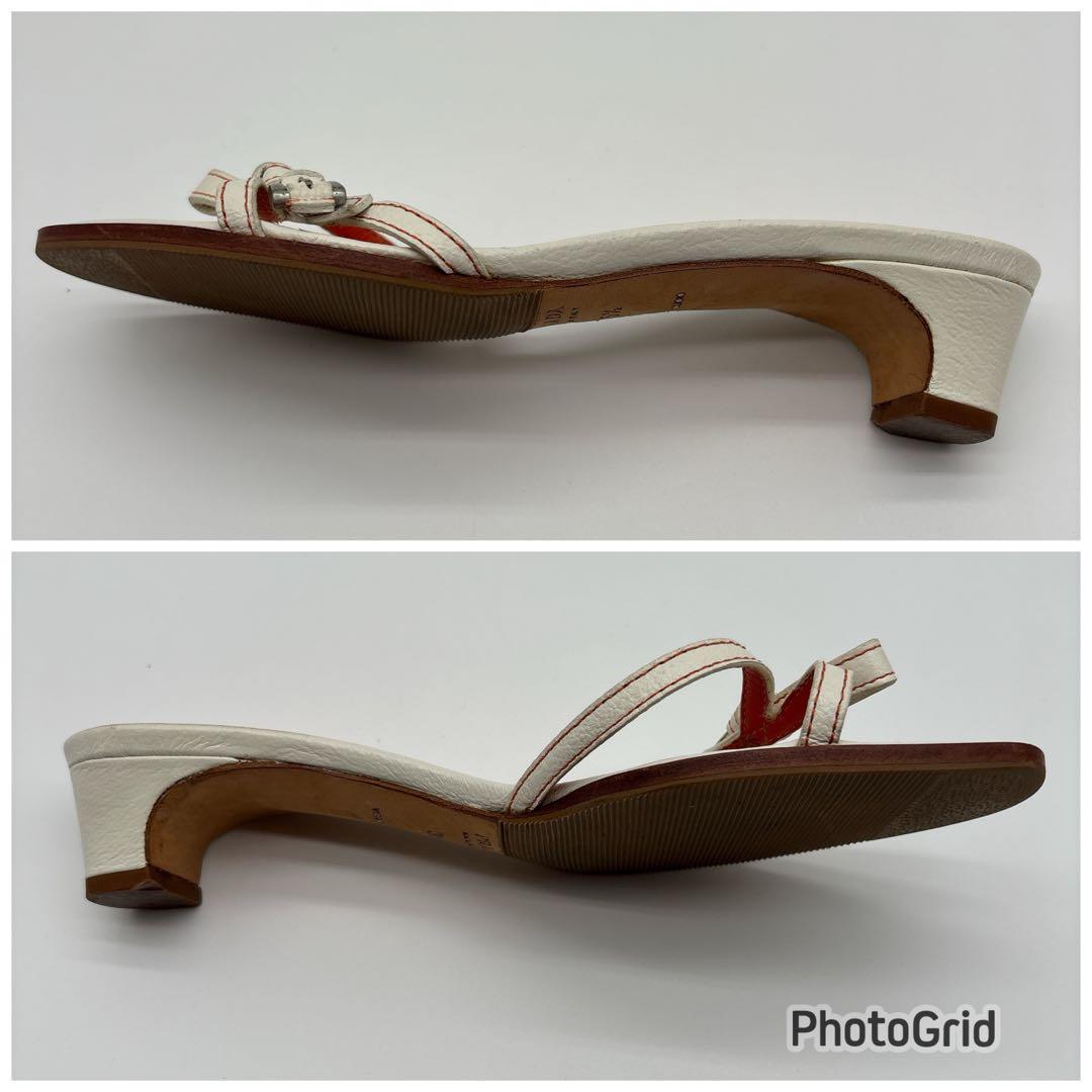 プラダ リボンデザインバイカラー ミュール　サイズ35 1/2 22.5㎝相当